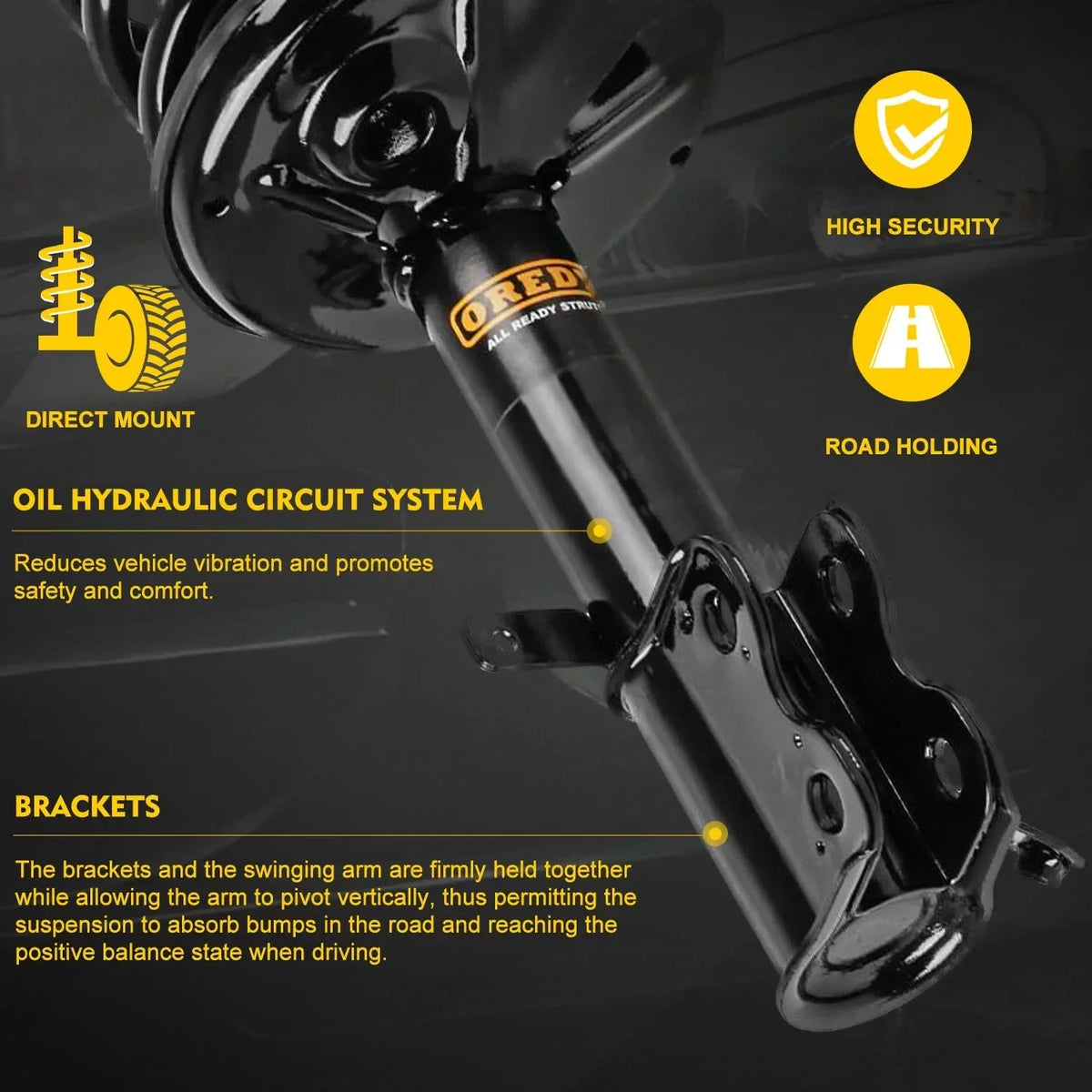 OREDY 4PC Front Sizetruts & Sizeway Bar Links Kit for 2006 2007 2008 2009 2010 2011 2012 Toyota Yaris - 272289 272288 K80879