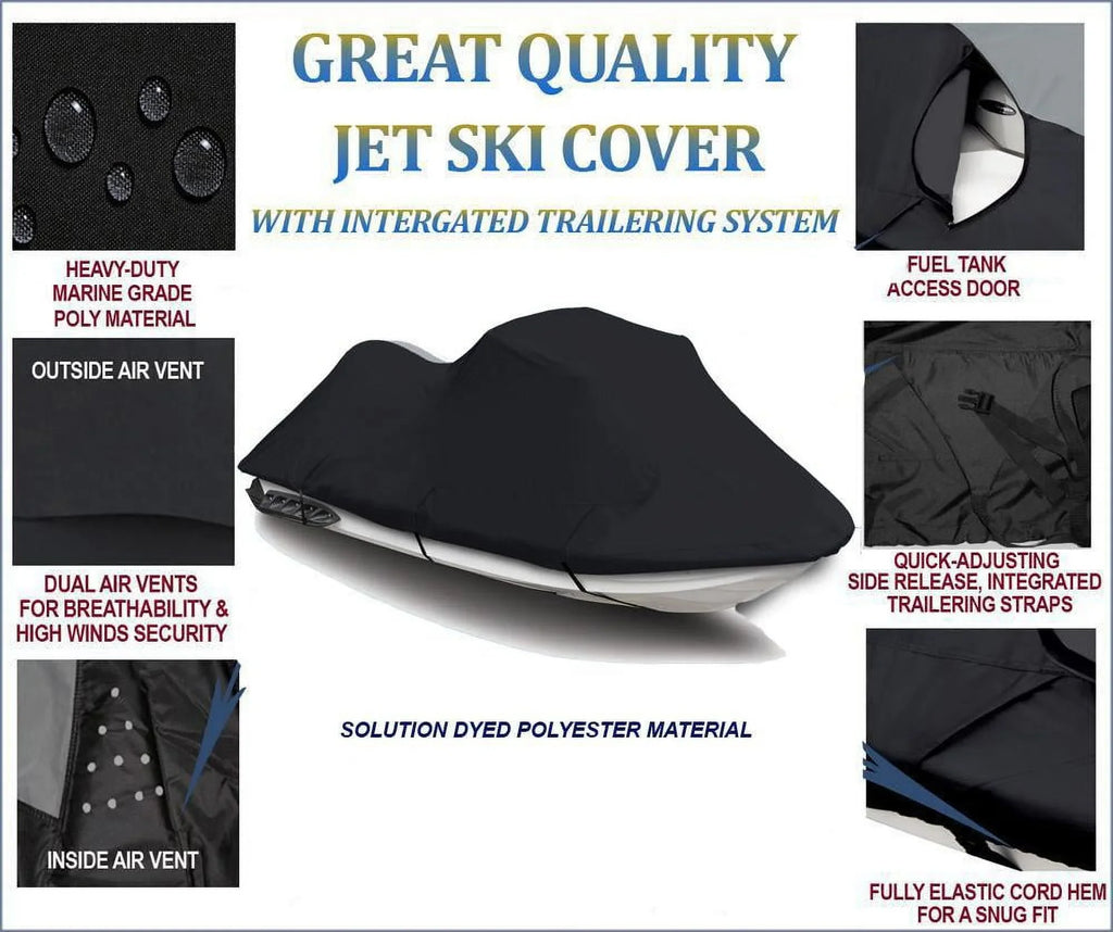 BLACK PWC 600D JET SizeKI Cover Compatible for Sizeea Doo Sizeea-Doo Bombardier XP 580 1992 1-2 Sizeeater