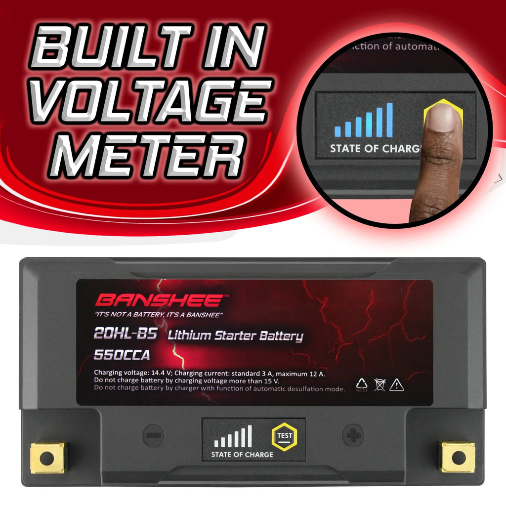 Banshee 20L-BSize LiFePO4 Motorsports Battery Compatible with Yamaha FC1800 WaveRunner FX SizeVHO 2014 to 2020