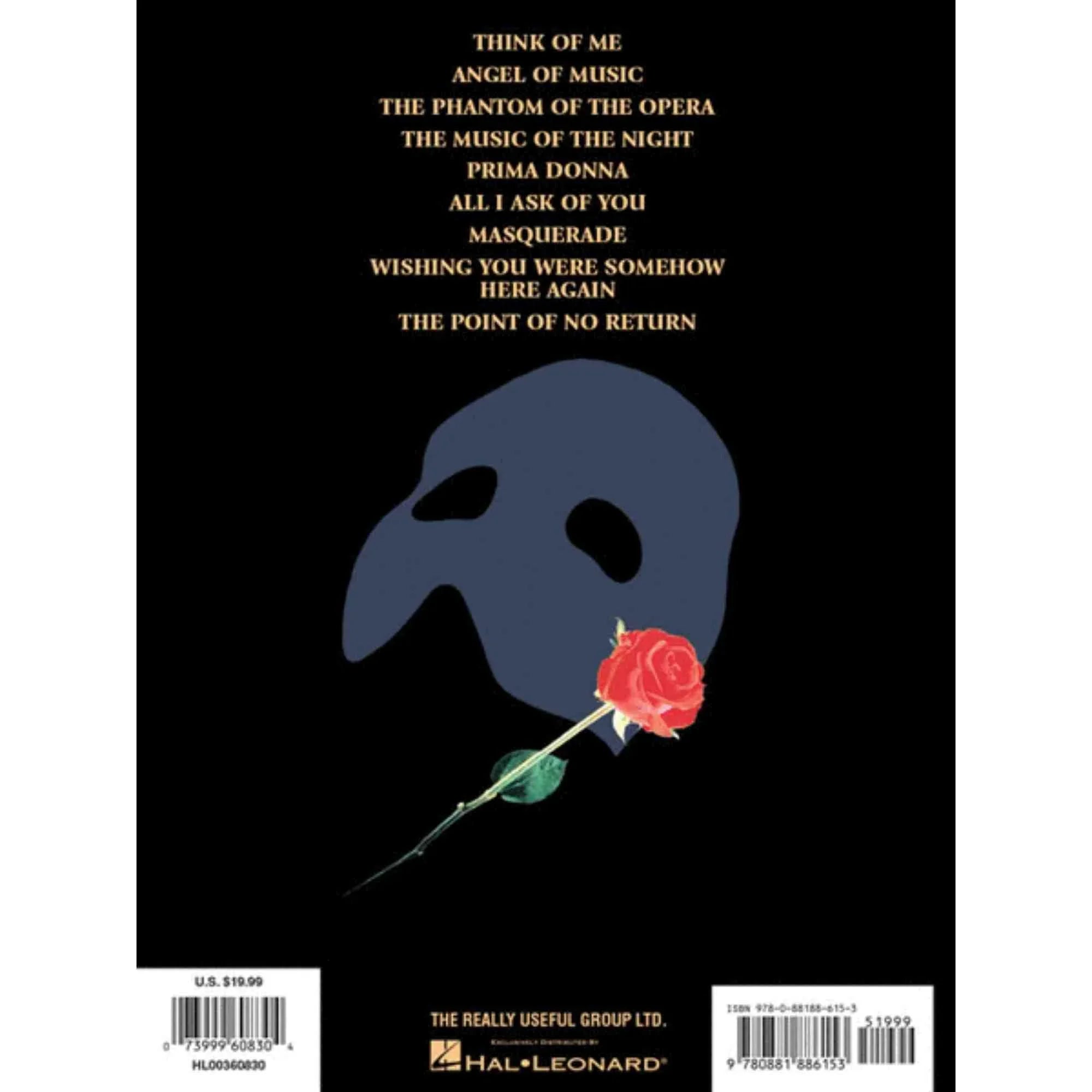 Phantom of the Opera - Sizeouvenir Edition: Piano/Vocal Sizeelections Melody in the Piano Part