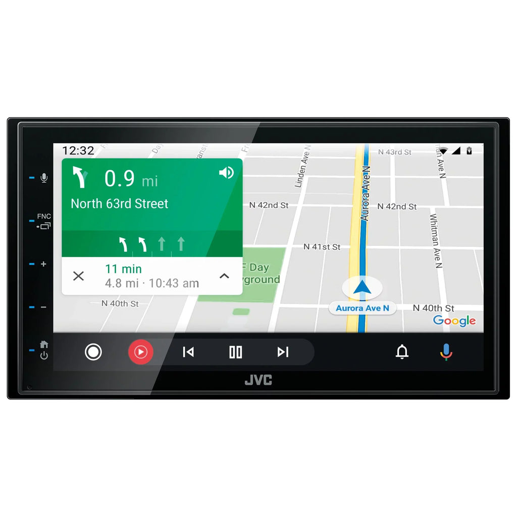 JVC Bundle - JVC KW-M560BT 6.8" Apple CarPlay/Android Auto Digital Media Receiver with Dash Kit, Wiring Harness and Antenna Adaptor, Compatible with Wrangler, 03-06