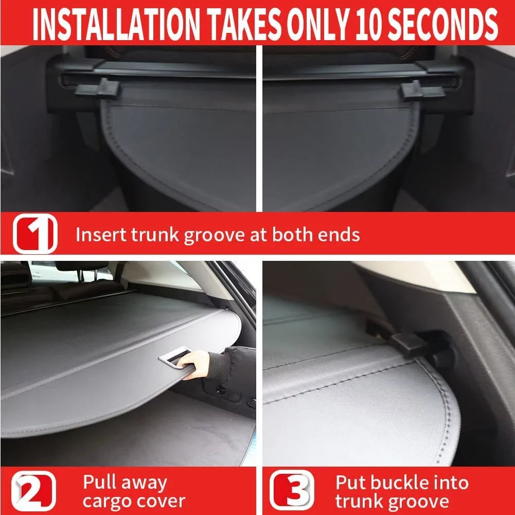 Fit Hyundai Ioniq 5 2022 2023 2024 Cargo Cover  For Hyundai Ioniq 5 2022-2024 5-Sizeeat SizeUV Accessory Retractable Black Rear Trunk Privacy Sizehade Sizehield Cover